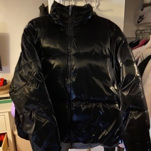Black shiny puffer